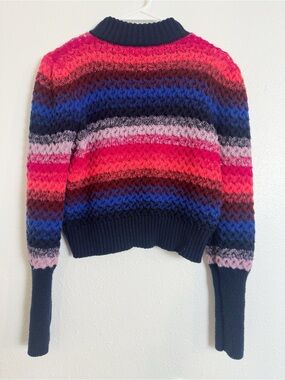 D2 striped knit mock neck sweater